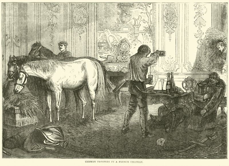 Tyske tropper i et fransk slott, september 1870 av English School