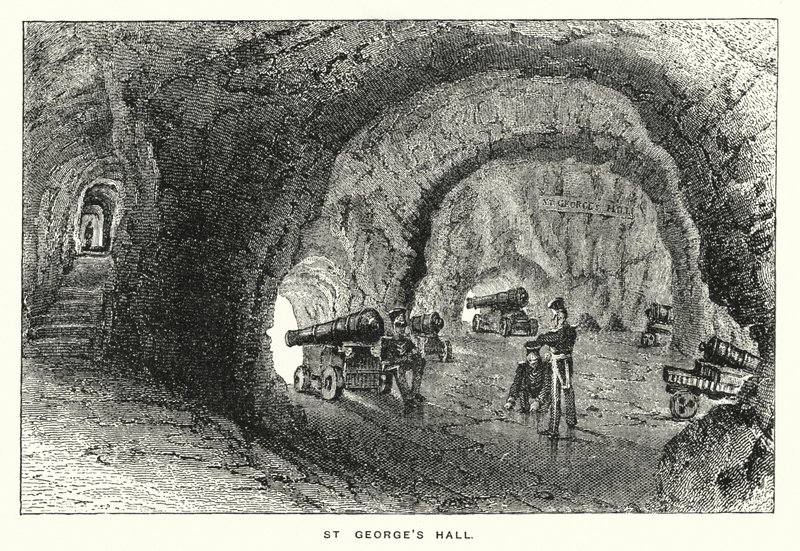 Gibraltar: St George's Hall (gravering) av English School