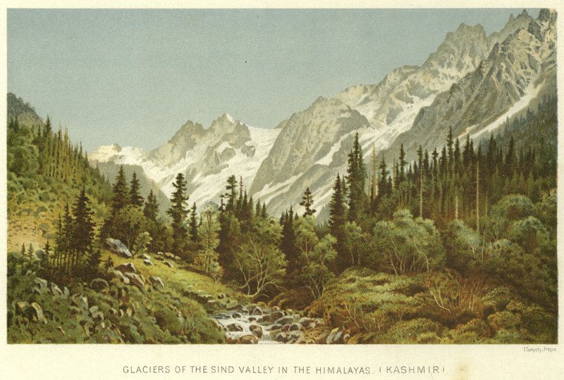 Isbreer i Sind-dalen i Himalaya, Kashmir av English School