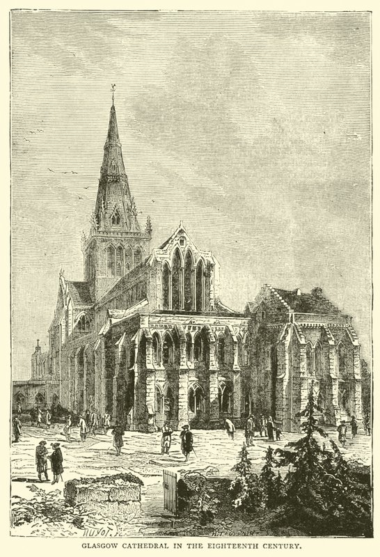 Glasgow katedral på det attende århundre av English School