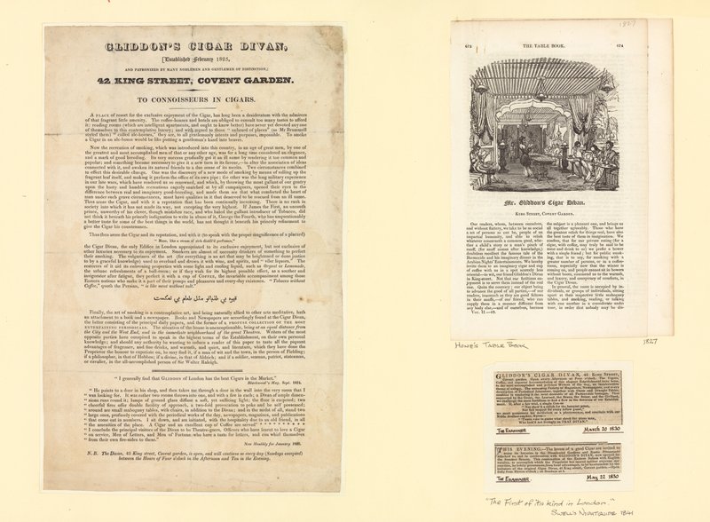 Gliddons Cigar Divan, etablert februar 1825 av English School