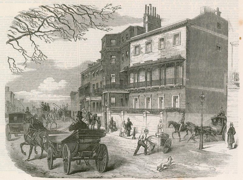 Gloucester House, Piccadilly, London, residensen til den avdøde hertuginnen av Gloucester av English School