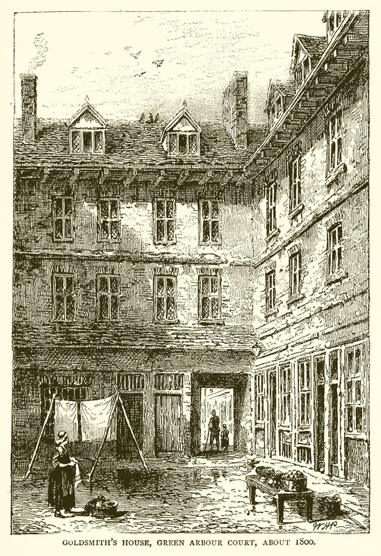 Goldsmiths House, Green Arbor Court, rundt 1800 av English School