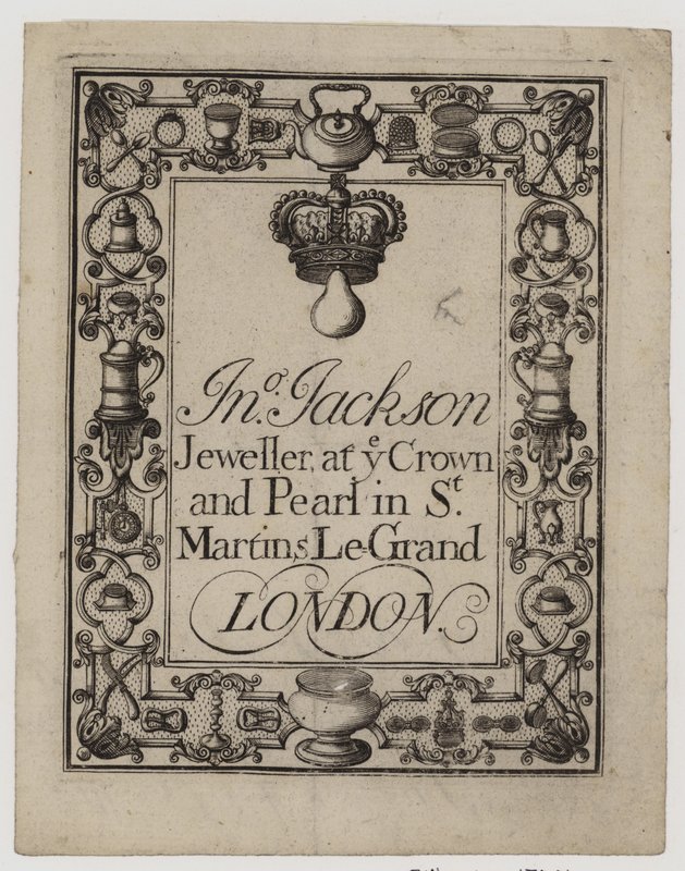 Goldsmiths and Silversmiths, I Jackson, handelskort av English School