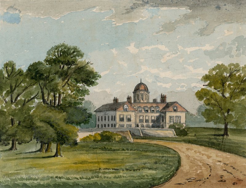 Goring House, senere Arlington House, på stedet til Buckingham Palace (wc på papir) av English School