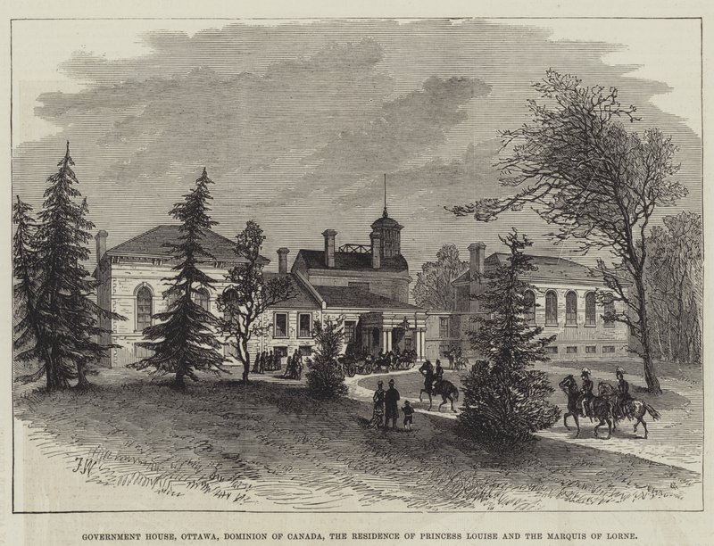 Government House, Ottawa, Dominion of Canada, residensen til prinsesse Louise og markisen av Lorne (gravering) av English School