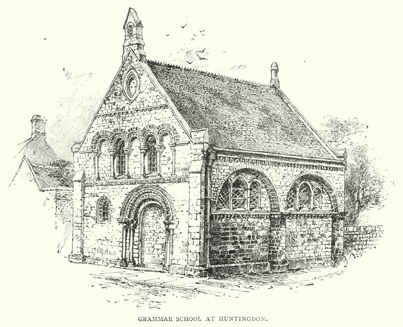 Grammar School på Huntingdon (gravering) av English School