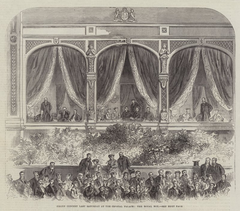 Grand Concert Sist lørdag i Crystal Palace, Royal Box (gravering) av English School