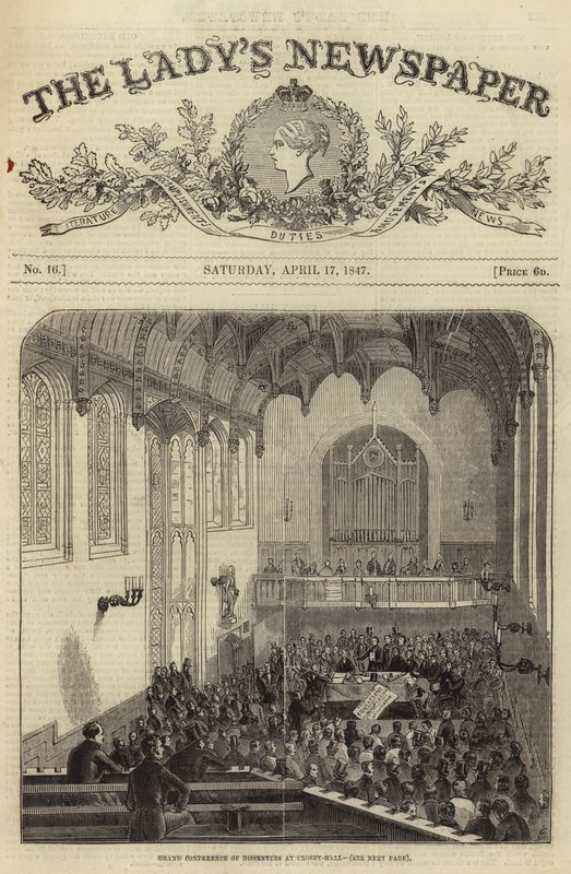 Stor konferanse for dissenters i Crosby Hall, London, 1847 av English School