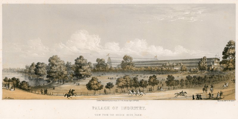 Flott utstilling, 1851, Fra broen, Hyde Park av English School