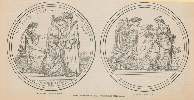 Flott utstilling fra 1851 - Prismedaljer (£100 hver) av English School