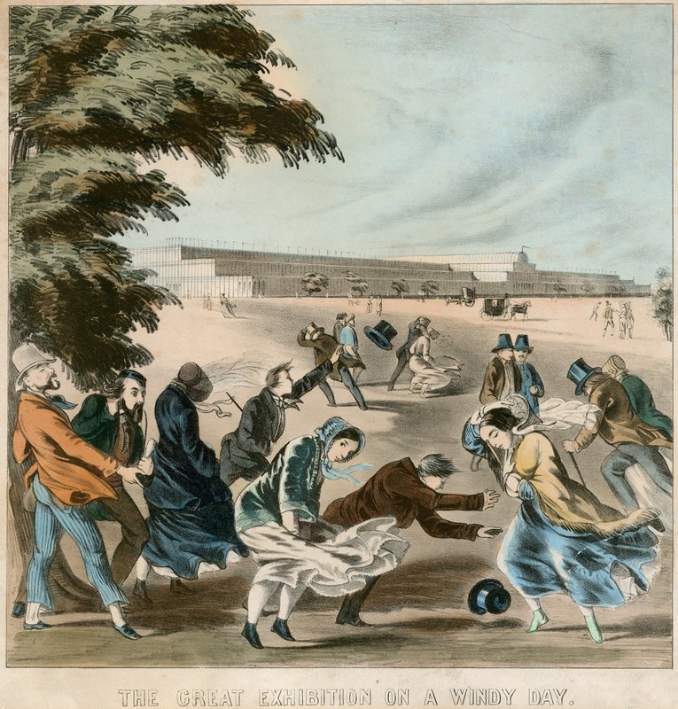 Flott utstilling på en vindfull dag, 1851 av English School