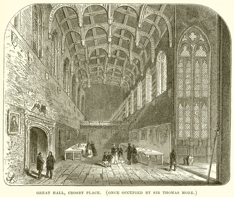 Great Hall, Crosby Place. (En gang okkupert av Sir Thomas More) av English School