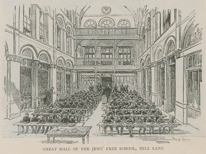 Great Hall of the Jews Free School, Bell Lane, London av English School