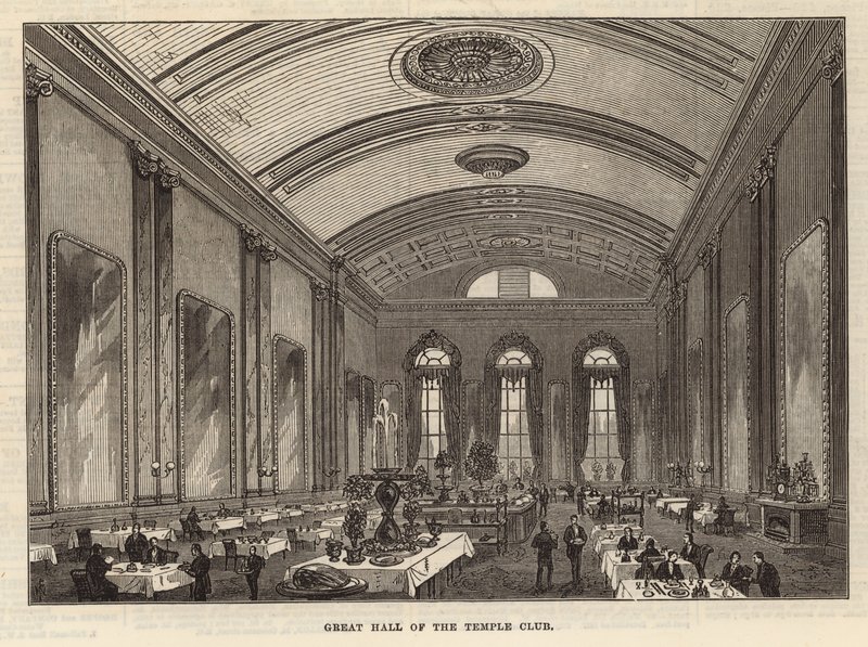 Stor sal i Temple Club, London av English School