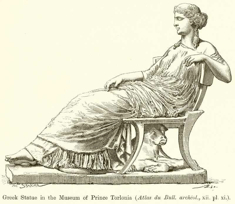 Gresk statue i Museum of Prince Torlonia (Atlas du Bull. archeol., xii. pl. xi) av English School