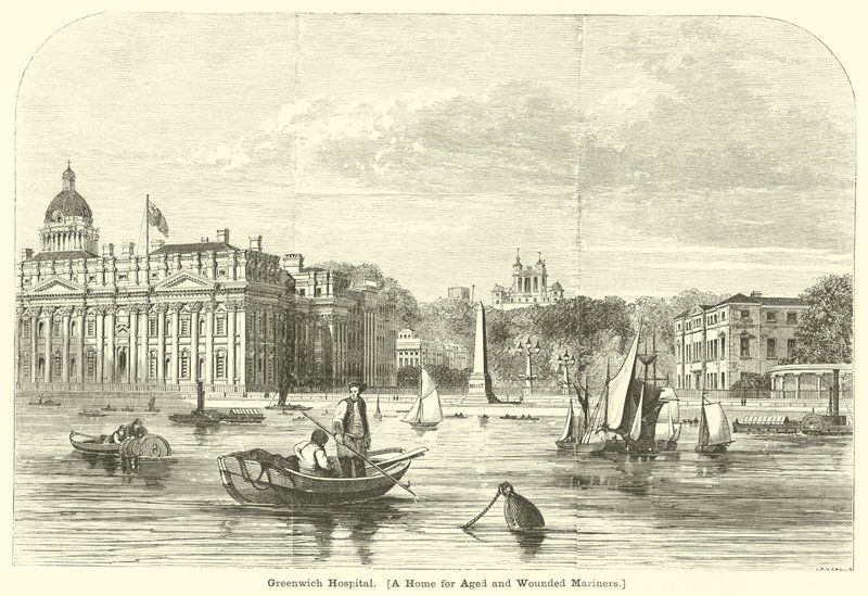 Greenwich Hospital, et hjem for eldre og sårede sjøfolk av English School