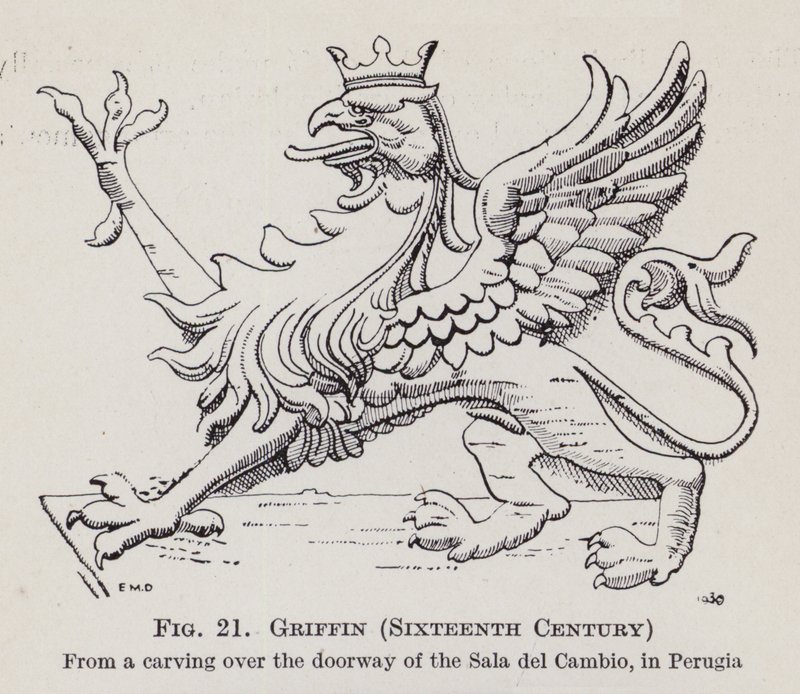 Griffin, sekstende århundre (litho) av English School