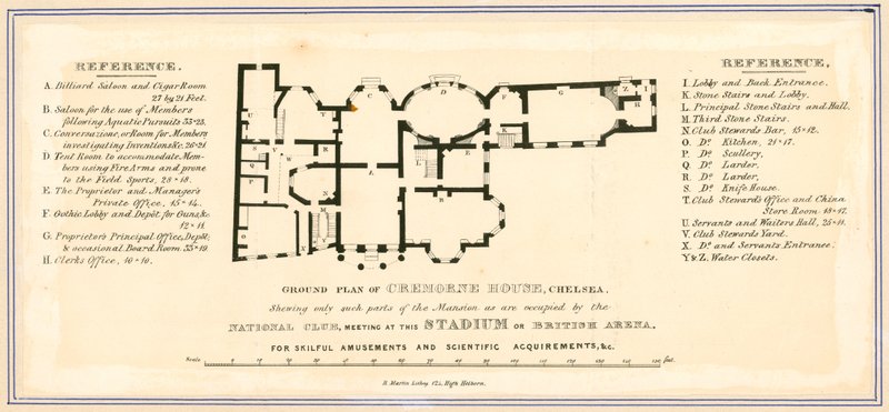 Grunnplan for Cremorne House, London av English School