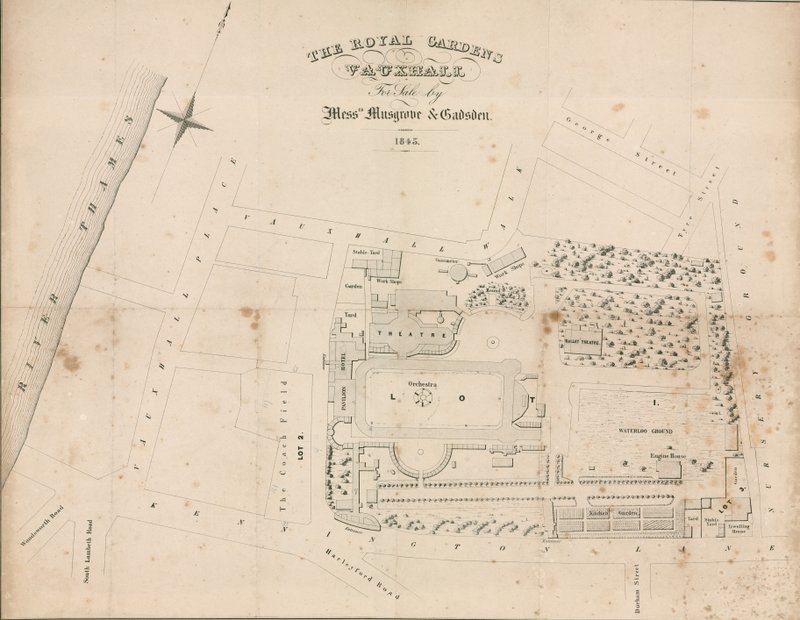Grunnplan for Vauxhall Gardens, London av English School