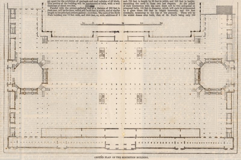Grunnplan for den internasjonale utstillingsbygningen fra 1862 av English School