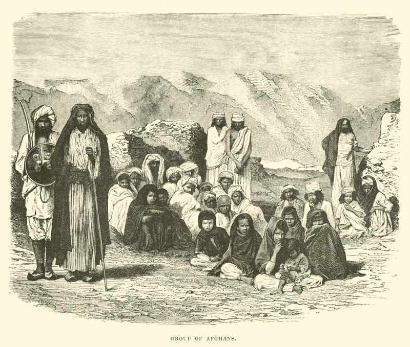 Gruppe afghanere av English School
