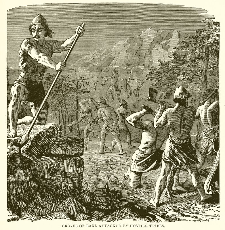 Groves of Baal angrepet av fiendtlige stammer av English School