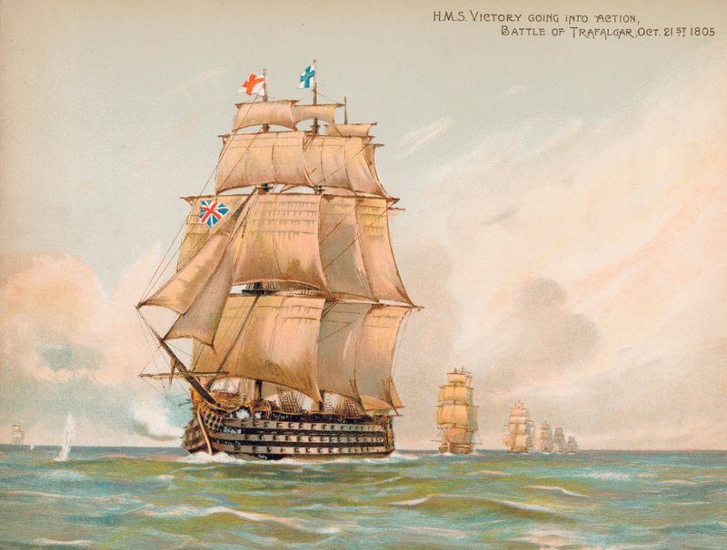 HMS Victory i slaget ved Trafalgar av English School