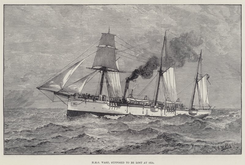 HMS Wasp, ment å gå tapt på sjøen (gravering) av English School