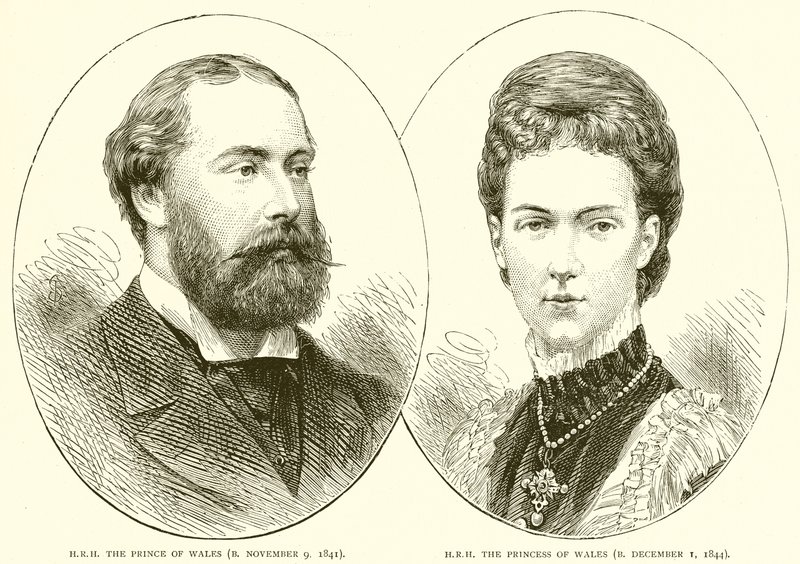 H.R.H. prinsen av Wales (f. 9. november 1841). H.R.H. prinsessen av Wales (f. 1. desember 1844) av English School