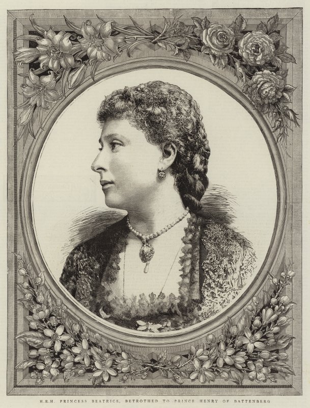 HKH prinsesse Beatrice, forlovet med prins Henry av Battenberg (gravering) av English School