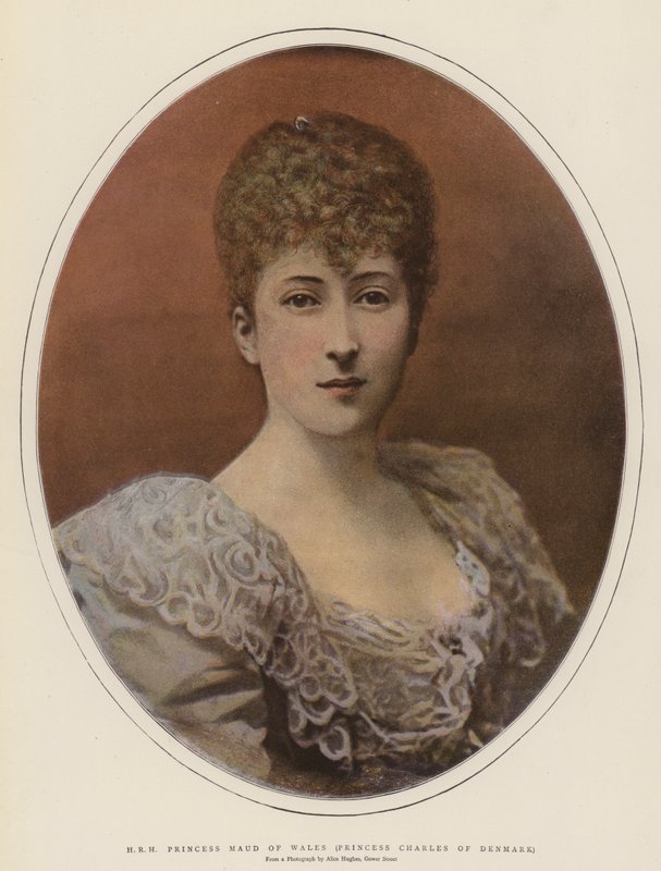 H R H Prinsesse Maud av Wales, Prinsesse Charles av Danmark (farge litho) av English School