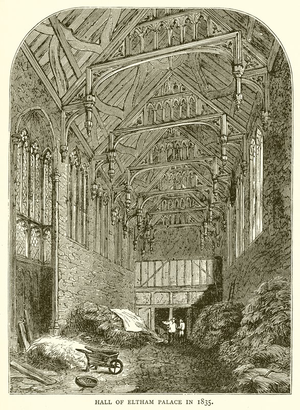 Hall of Eltham Palace i 1835 av English School