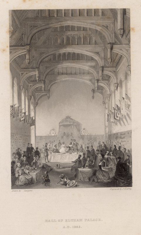 Hall of Eltham Palace i 1365 e.Kr av English School