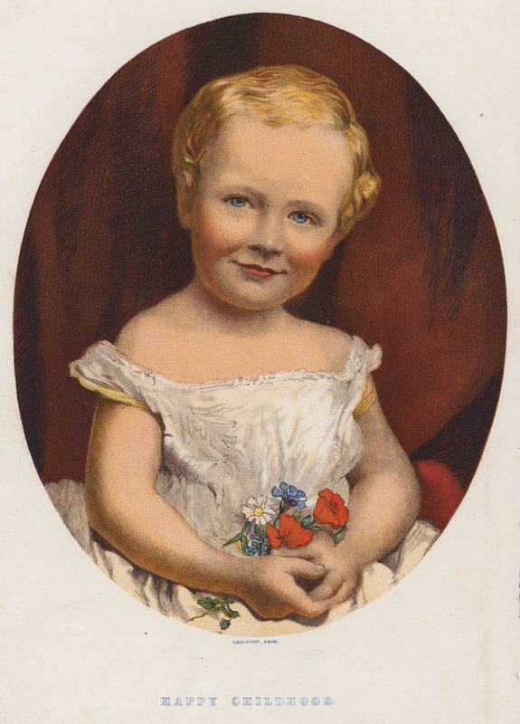 Happy Childhood (farge litho) av English School