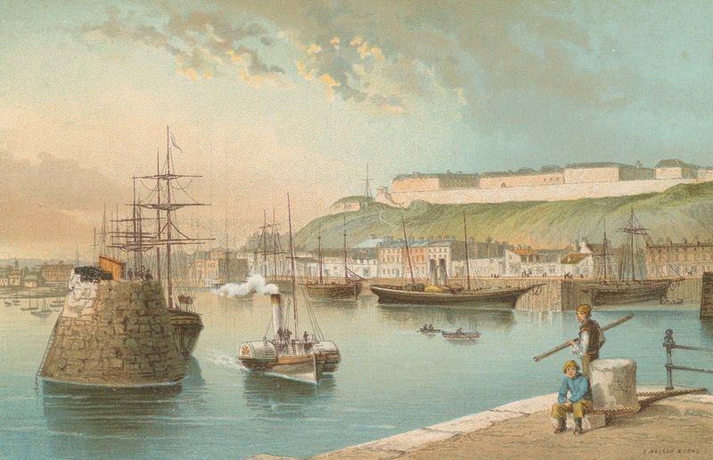 Harbor and Fort Regent, St. Heliers--Jersey av English School