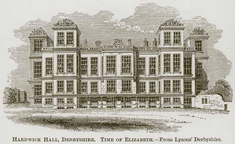Hardwick Hall, Derbyshire, illustrasjon fra The Comprehensive History of England av English School