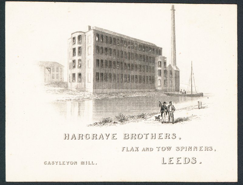 Hargrave Brothers, lin- og slepsnurrer, handelskort av English School