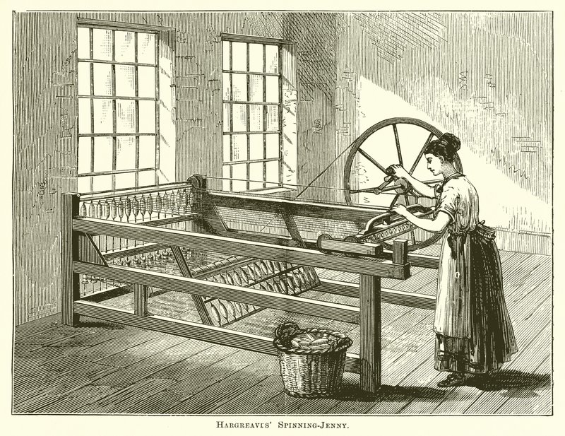 Hargreaves Spinning-Jenny av English School