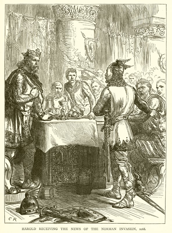 Harold mottar News of the Norman Invasion, 1066 av English School