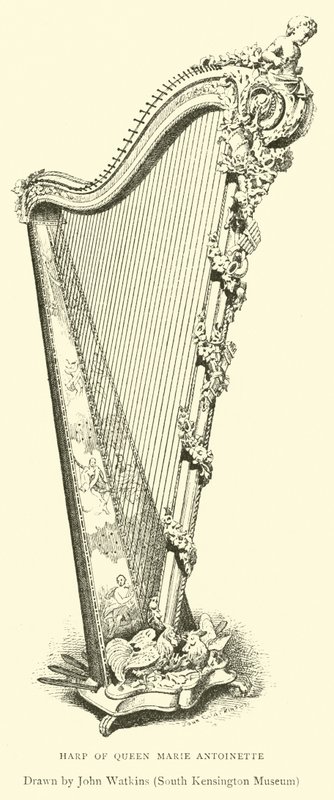 Harpe av dronning Marie Antoinette av English School