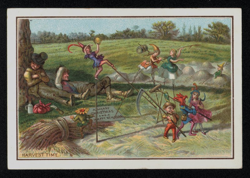 Høsttid, julehilsen. (chromolitho) av English School
