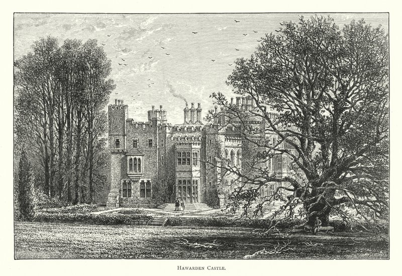 Hawarden Castle (gravering) av English School