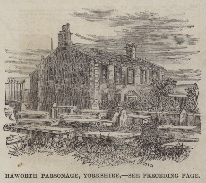 Haworth prestehus, Yorkshire (gravering) av English School