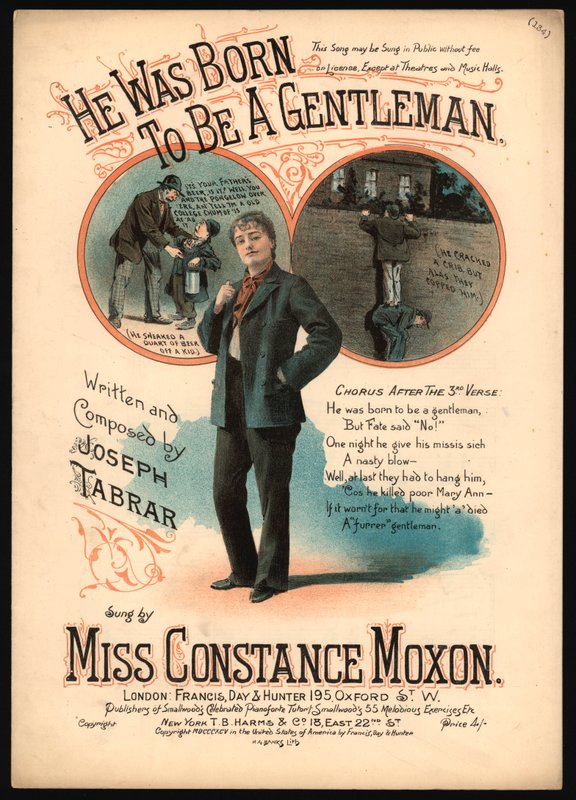 Han ble født til å være en gentleman (farge litho) av English School