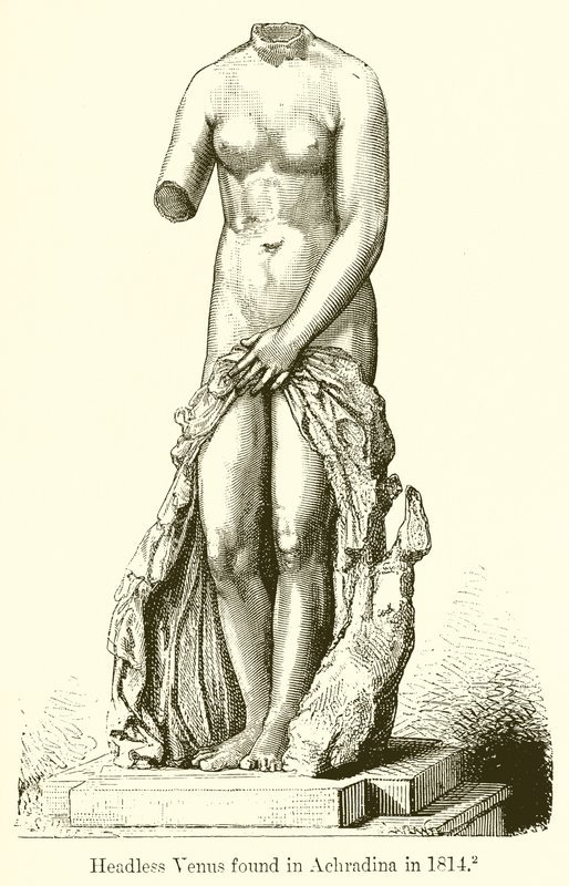 Hodeløs Venus funnet i Achradina i 1814 av English School