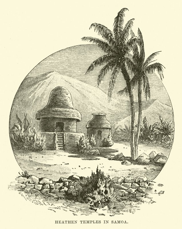 Hedenske templer i Samoa av English School