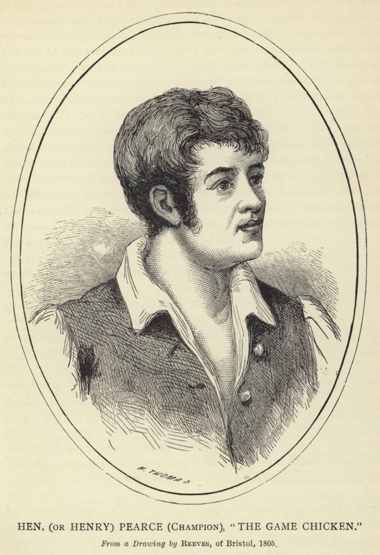 Hen (eller Henry) Pearce, Champion, The Game Chicken, From a Drawing by Reeves, of Bristol, 1805 av English School