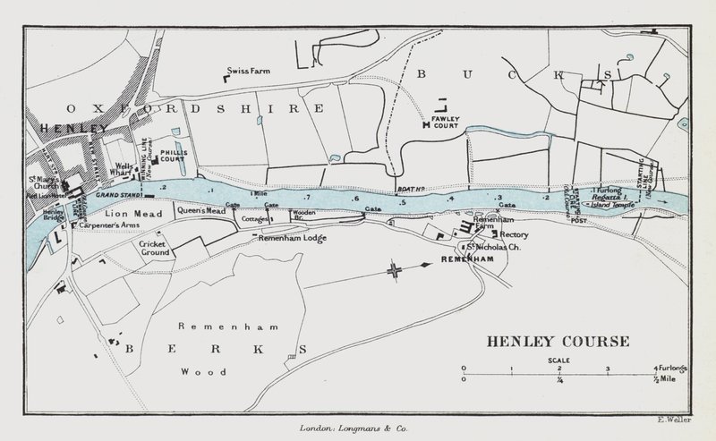 Henley Course (farget gravering) av English School