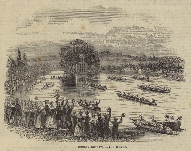 Henley Regatta, øya (gravering) av English School